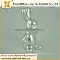 Animal Shaped Ceramic Craft, Plating Sliver Ceramic Rabbit for Easter Decoration